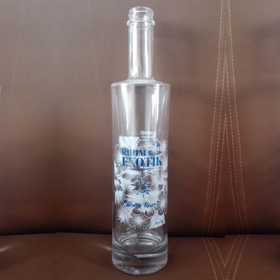 Super Flint Glass Collar Redondo 700ml Garrafa de Cortiça Garrafa de Gin Limpa para Amantes da Vodka