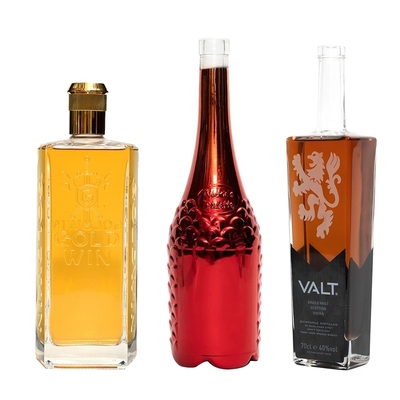 Whiskey Vodka Liquor 750ml Garrafa de vidro quadrada vazia com material de vidro Super Flint