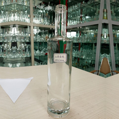 Super Flint Glass Collar Redondo 700ml Garrafa de Cortiça Garrafa de Gin Limpa para Amantes da Vodka