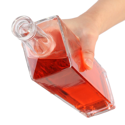 500 ml de material do colarinho Garrafa de vidro para gin Whisky Spirits Vodka Brandy Liquor FOB