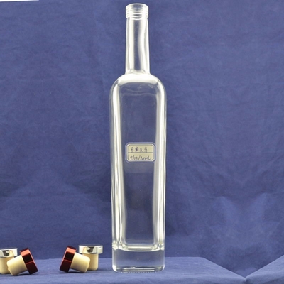 500 ml de material do colarinho Garrafa de vidro para gin Whisky Spirits Vodka Brandy Liquor FOB