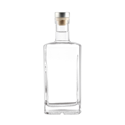Garrafas de vidro de 750 ml vazias de vodka gin com cortiça de vidro de super-fritura