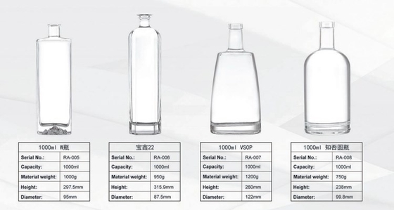 Bebida alcoólica transparente de 750 ml com garrafa de whisky de 1000 ml