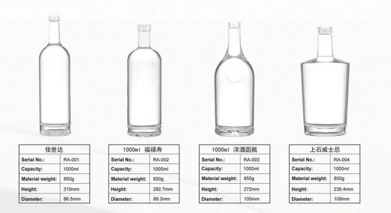 Bebida alcoólica transparente de 750 ml com garrafa de whisky de 1000 ml