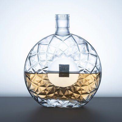 Custom 750ml Liquor Spirit Brandy Garrafa de Vidro Fancy Transparente 700ml Álcool Vazio