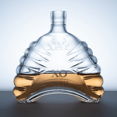 Custom 750ml Liquor Spirit Brandy Garrafa de Vidro Fancy Transparente 700ml Álcool Vazio