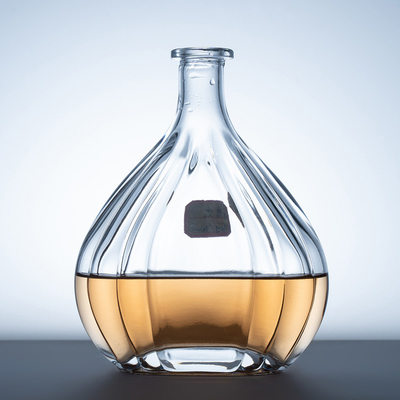Custom 750ml Liquor Spirit Brandy Garrafa de Vidro Fancy Transparente 700ml Álcool Vazio