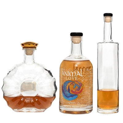 Material de vidro Super Flint 700ml garrafa de uísque para design elegante garrafa de vidro de vinho usada