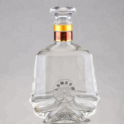 750 ml de garrafas de álcool personalizadas de material de vidro Super Flint Garrafa de vidro de brandy com cortiça