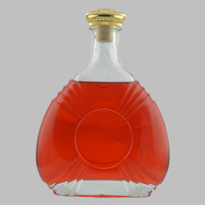 750 ml de garrafas de álcool personalizadas de material de vidro Super Flint Garrafa de vidro de brandy com cortiça