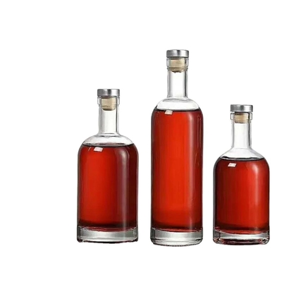 OEM Logotipo Decal Stock 1000ml 750ml 500ml garrafas de licor Vodka garrafa de vidro com tampa de cortiça