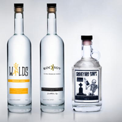 Superfície de Estampagem a Quente Garrafas de vidro para Vodka Gin Spirit 500 ml 1Liter