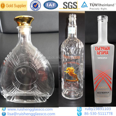 OEM Vidro transparente Botas de bebidas suaves 300ml 500ml 750ml com processo de gelo profundo