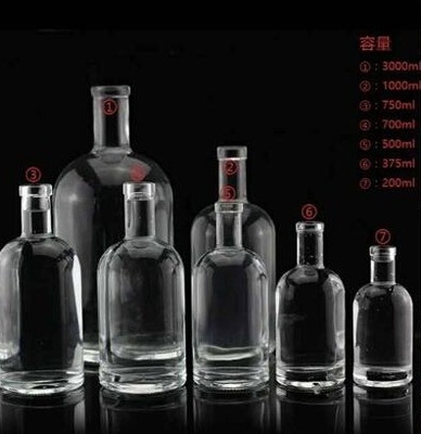 500 ml Custom T-Top Clear Whiskey Vodka Liquor Garrafa de vidro com material de vidro de pedra alta