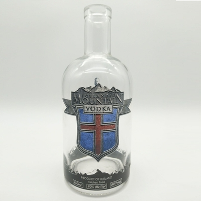 Amostra grátis Decal superfície de manuseio Garrafas de vinho de vidro para Gin Vodka Whisky