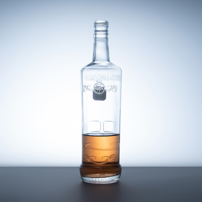 Fabricação: garrafa de vidro de 700 ml com tampa de parafuso / tipo de vedação de cortiça em azul