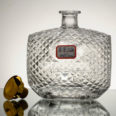 Imposto de amostragem grátis Garrafas de gin de vidro para álcool/liquor Garrafa de vidro vazia
