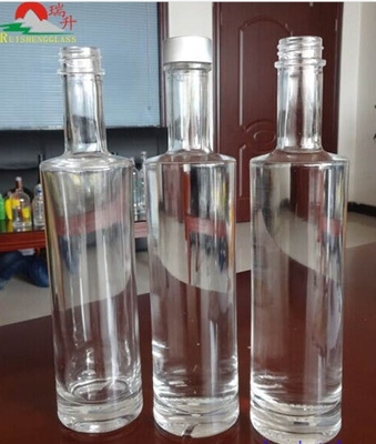 Forma personalizada Gravação interna Garrafa clara de 200 ml 375 ml para Vodka Tequila Rum