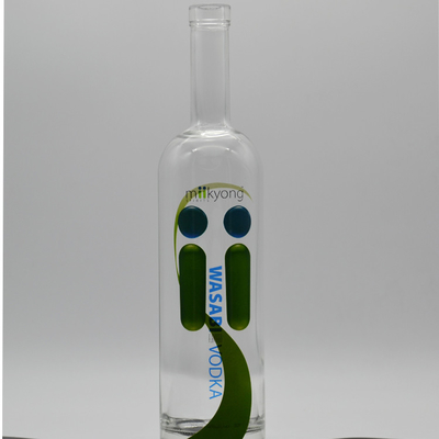 Forma personalizada Gravação interna Garrafa clara de 200 ml 375 ml para Vodka Tequila Rum