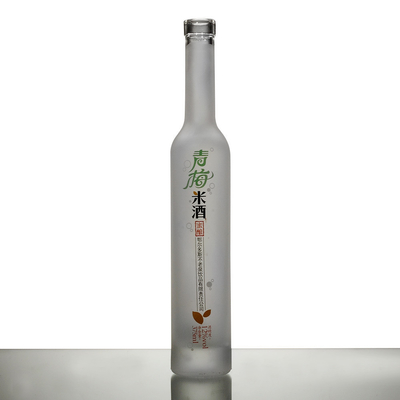 Garrafa de vidro congelado de 375 ml e 500 ml com impressão de rótulo e amostra gratuita