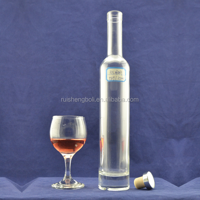 Garrafa de vidro de cidra de maçã 100 ml 300 ml com manuseio de superfície decal e vedação de cortiça