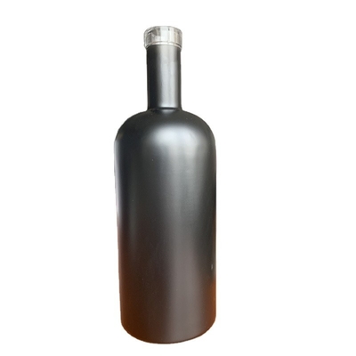 Matte Black Liquor Gin Vodka Brandy Garrafa de vinho 500ml 750ml 700ml