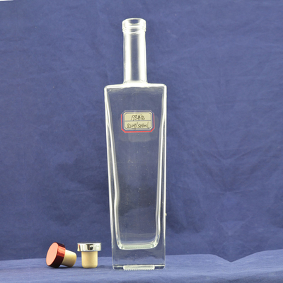 Garrafa de vidro de uísque Super Flint 375ml 500ml Quadrado Gin Seco Vodka Garrafa de vinho
