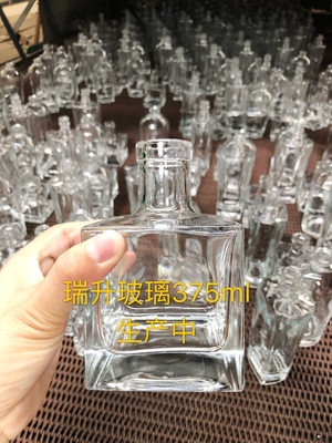 Garrafa de vidro de uísque Super Flint 375ml 500ml Quadrado Gin Seco Vodka Garrafa de vinho