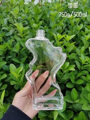 500 ml Super Flint Material Garrafa de vidro branco claro para Vodka Whiskey Gin