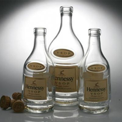 Garrafa de vidro de vinho transparente de forma única com tampa de 750 ml certificada pela SGS