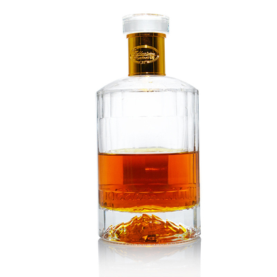 Garrafa de vidro de vinho transparente de forma única com tampa de 750 ml certificada pela SGS