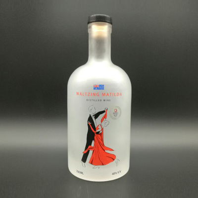 Garrafa de vidro gravada para uísque 750 ml Quadrada Garrafa eletroplata Super Flint Glass