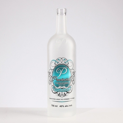 500 ml Impressão de tela sob medida Coroa congelada Royal Whisky Vodka Gin Garrafas de vidro com cortiça