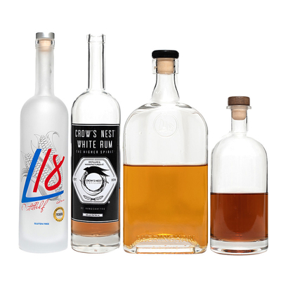 700 ml de vidro de brandy vodka garrafa de gin em design elegante com material de vidro Super Flint