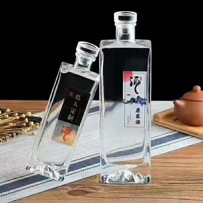 Cerveja 100ml 250ml 375ml 500ml 8oz 12oz 16oz Gin congelado Garrafa de vidro Com rolha de cortiça de madeira