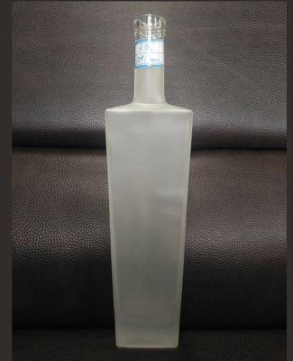 500 ml garrafa de vidro quadrada para bebidas Liquor Brandy Whiskey Vodka Gin Rum Etiqueta decal
