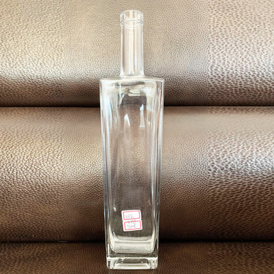 500 ml garrafa de vidro quadrada para bebidas Liquor Brandy Whiskey Vodka Gin Rum Etiqueta decal