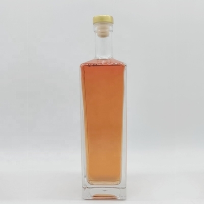 Garrafa de vidro 750 ml congelada para licor Brandy Whiskey Vodka Gin Rum Forma quadrada CNF