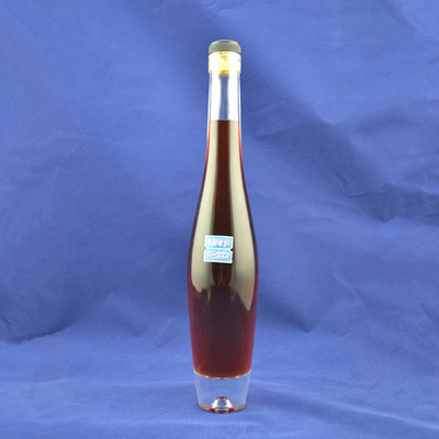 Impressão de logotipo personalizável Slim Tall Round Glass Vodka Liquor Bottles com selo de cortiça