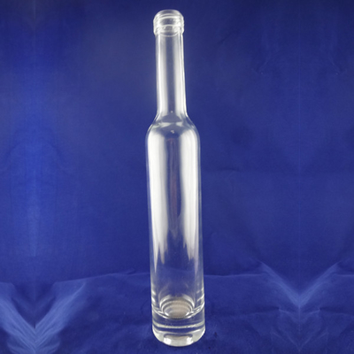 Impressão de logotipo personalizável Slim Tall Round Glass Vodka Liquor Bottles com selo de cortiça