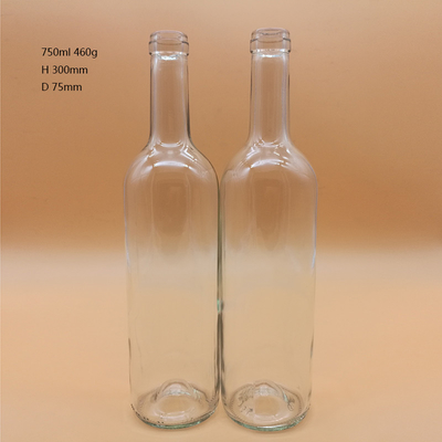 Super Flint Glass Collar Material 750ml Botella de Vodka de Vidro Personalizada para Bebidas