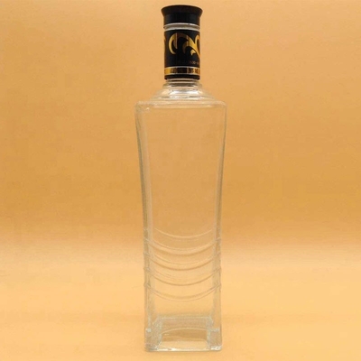 Super Flint Glass Collar Material 750ml Botella de Vodka de Vidro Personalizada para Bebidas