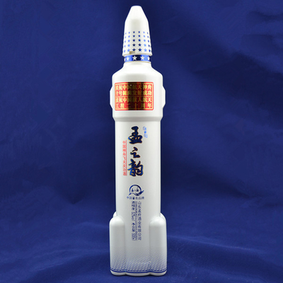 Custom 750ml Fota de vidro de vodka em forma de foguete para bebidas online com tampa de parafuso