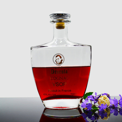 1000ml 750ml 700ml 500ml garrafa de vidro personalizada para licor vodka gin uísque padrão CE