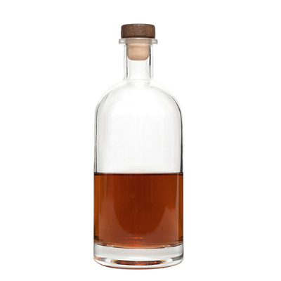 Garrafa de 750 ml com manuseio de superfície de gelo e material de vidro Super Flint