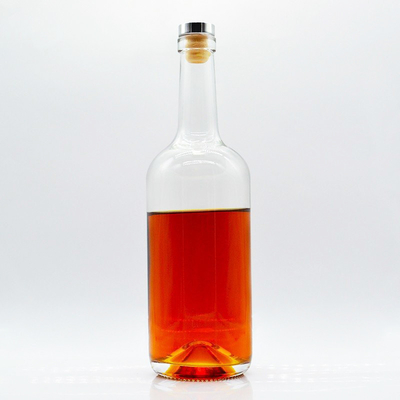 Garrafa de 750 ml com manuseio de superfície de gelo e material de vidro Super Flint
