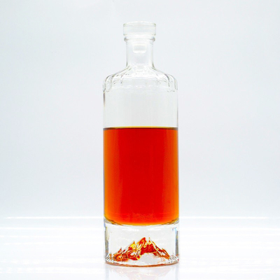 Garrafa de 750 ml com manuseio de superfície de gelo e material de vidro Super Flint