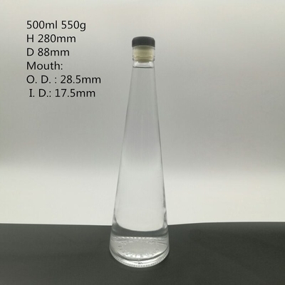 Garrafas de vidro de vodka Ciroc de 750 ml transparentes com design transparente