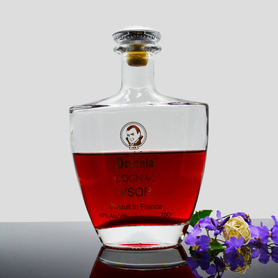 Super Flint 500ml 700ml 750ml Brandy Liquor Garrafas de Vinho com e Fashion Design