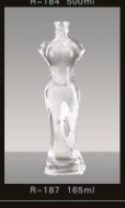 350 ml 500 ml 750 ml Bottle de vidro personalizado em forma de corpo feminino para bebida alcoólica